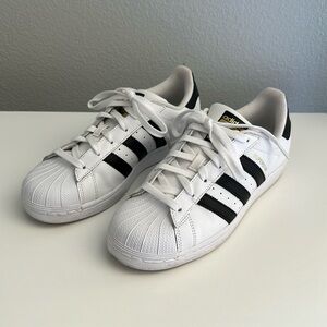 Adidas Superstars white/black/gold size 7.5